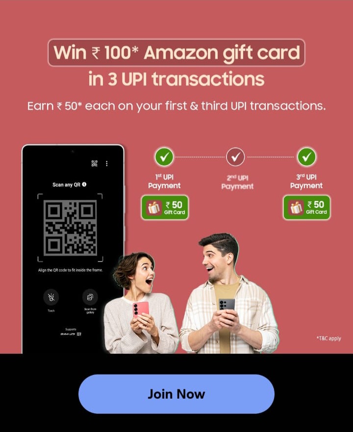 Amazon Voucher Code Free ₹100 Samsung Wallet UPI Offer 2 1000433648